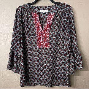 Loft V Neck Pull Over Top Size S